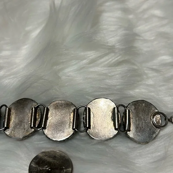 Elegant Silver and Multicolor Gemstone Bracelet - Picture 6 of 8